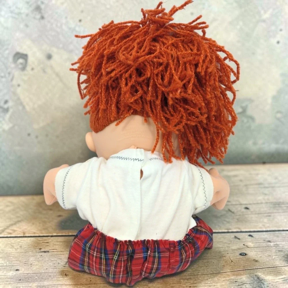 VTG 90's Mattel Cabbage Patch Kids Doll Red Yarn Hair Brown Eyes Plaid CPK 1995